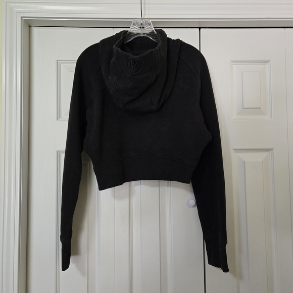 Black Cropped Zip-Up Hoodie - Picture 2 of 5